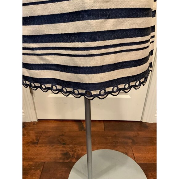 J. Crew Blue & Cream Striped Shift Dress, W/ Scallop & Rivet Hem, Size 00, NWT!! - Picture 4 of 9